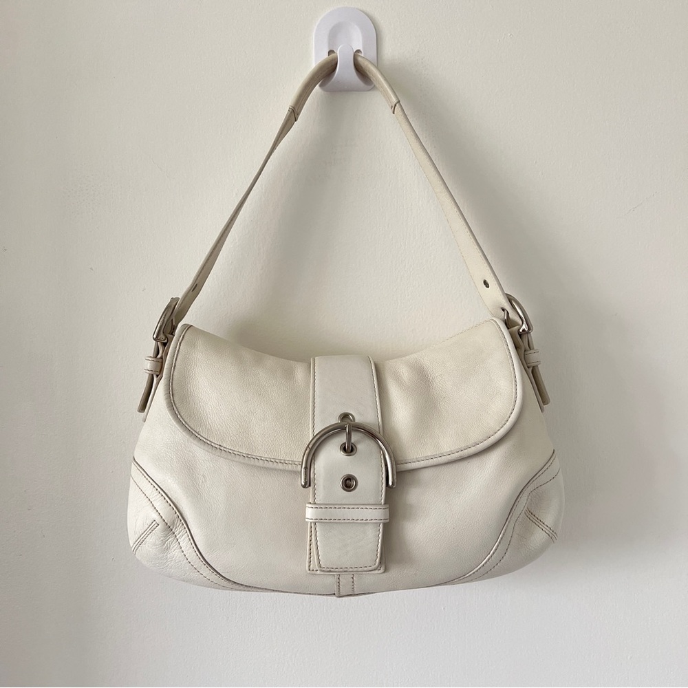 COACH White SohoY2K  Leather Shoulder Bag HANDBAG